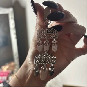 Kendra Scott Emmet Rhodium Filigree Tier Earrings